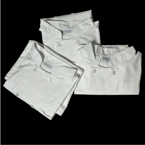 CHEFWEAR White Chefs Coat Jacket Short Sleeve Lot of 3 Size XL - Picture 11 of 12